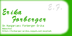 erika forberger business card